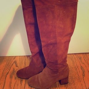 Zara over the knee suede boots